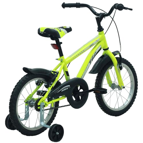 TuffY'S Tec Ares 16" Jant Vitessiz V-fren Çocuk Bisikleti Yan Tekerlekli (Neon Yeşil)