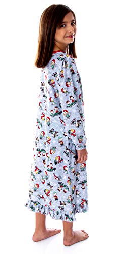 Peanuts Little Girls' Snoopy And Charlie Brown Holiday Soft Woven Fleece Pajama Sleep Shirt Nightgown (Medium) #TOP2