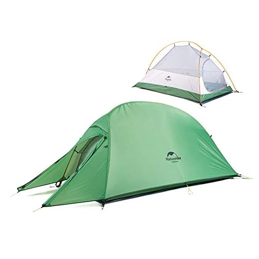 Naturehike Cloud-up 1 Tienda de Campaña Ultraligera para 1 Persona - Tienda Impermeable de Doble Capa para Trekking, 4 Estaciones(Verde)