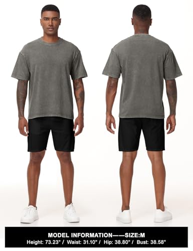 Image of Eiscntd Mens Oversized T-Shirts Heavyweight Cotton Vintage Unisex Baggy Tee