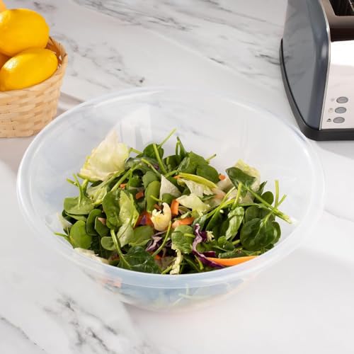 eMKay® Set of 2 Transparent Plastic Mixing Bowls - 30cm (7000ml) for Versatile Kitchen Use - Image 4