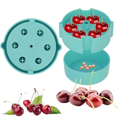 SOYUZERISH Kirschentsteiner Manuell, EntfernerKirschkernentferner mit Auffangbehälter, Entkerner Kirschen für Kirschen O...