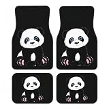 Universal Fit Car Floor Mats Set of 4Pcs, Cute Cartoon Panda All-Weather Front Rear Car Carpet Mats, Non-Slip Car Floor Mat Car Accessories for Automotive Trucks SUV Sedans Vans