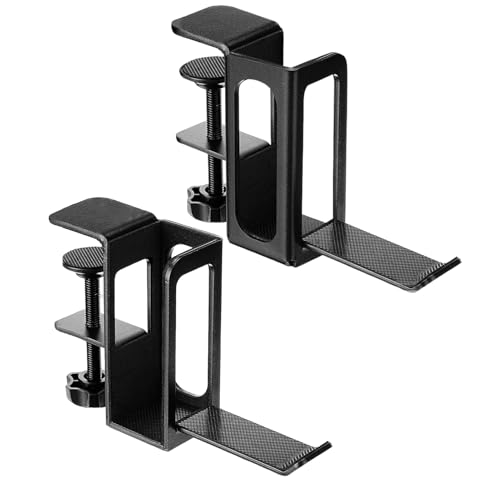 Bärbar skrivbordshållare – höjdjusteringsbar datorstöd, upprätt dockningsram, mångsidig bordskantarrangemang | Workstation Gaming Area Studio Gadget Headsetplacering