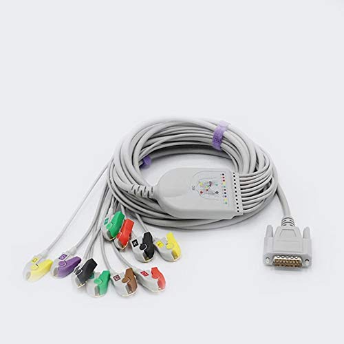 Sino-K Kompatible Nihon Kohden BA-902D EKG Direct-Connect Kabel 10 Kabel IEC Pinch/Grabber European Standard Connector 4,7 K Widerstand CE-/FDA-geprüft Cover