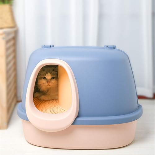 Arenero para gatos con tapa 23.23x22.44x16.54in azul miniatura 6