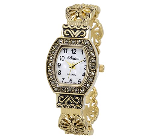 Blekon Collections ���{���N�H�[�c �A���e�B�[�N�f�U�C�� �V���o�[ 24mm ���S�z�o���O���E�H�b�`, �S�[���h - �����`, �A���e�B�[�N�A�}�[�J�T�C�g