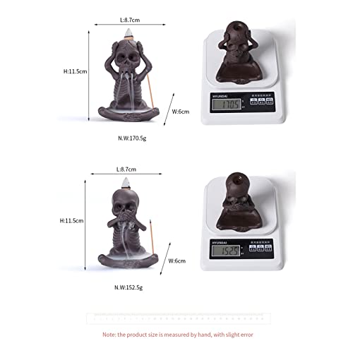 3Pcs Skull Incense Burner,Backflow Incense Burner Waterfall Incense Holder Dragon Skull Creative Smoke Incense Cones Decora Insencens Burner Waterfall Ornamen For Home Office Yoga Temple #TOP6