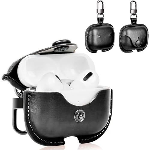 UIUIKA For Airpods Pro 2 �p �P�[�X(2023/2022)�G�A�[�|�b�Y�v��2 �P�[�X�{�v PU�v AirPods Pro 2 ���U�[�P�[�X �J�o�[ �����h�~ �ϏՌ� LED���C�g�� �����^�тɕ֗�(�u���b�N)