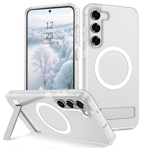 Telaso Magnetic for Samsung Galaxy S23 Case, Compatible with Magsafe with Invisible Kickstand, Translucent Matte Back TPU Bumper Military Grade Samsung Galaxy S23 Phone Case, Frosted Clear by Telaso - Used condition - US$5.10