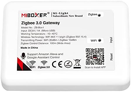 LIGHTEU®, Milight Miboxer Zigbee3.0 Gateway compatible with all Zigbee 3.0 products, support APP and Voice control, ZB-Box1
