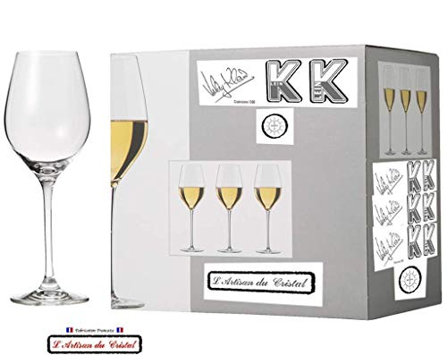 6 Glasses Crystal For Red And White Wine/Spritz - Tradition Service 36 Cl (12 Fl Oz) - Klein House - Company : Artisan Du Cristal - Gift Set - Stamp : Klein 54120 Baccarat France #TOP3