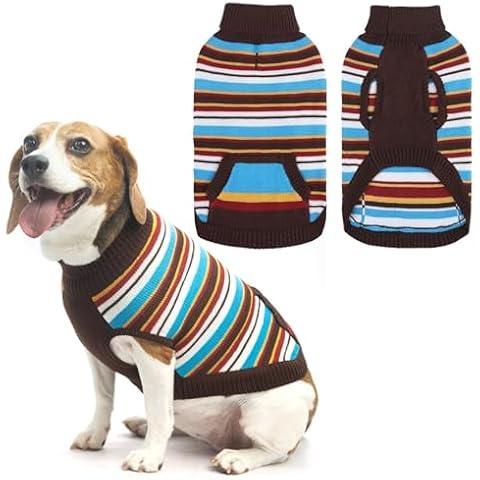 BINGPET Warm Knitted Dog Sweater with Pocket Cover