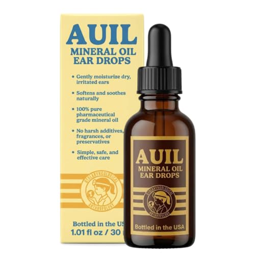 Auil - Mineral Oil Ear Drops - Pharmaceutical Grade, Natural Ear Care for Dry Irritated Ears, Ear Wax, Itchy Ears, and Swimming - No Harsh Additives - Doctor Curated and Bottled in USA