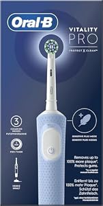 Oral-B Pro Vitality Elektrische Zahnbürste, Blau, mit 1 Bürstenkopf, entworfen von Braun