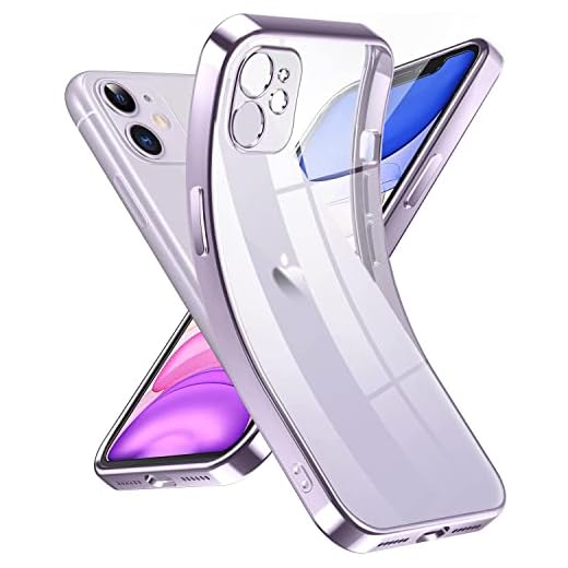 Supdeal Crystal Clear Case para iPhone 11, Nunca Amarillo, Funda con Protección de Cámara, Estuche de Silicona Transparente de Ajuste Suave, Carcasa Delgada y Ligera, 6,1", Violeta