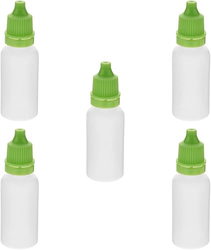 Othmro Botellas cuentagotas de plástico de ojo de laboratorio de polietileno de 0.5 onzas, 10 piezas, gotero líquido exprimible de 0.0 fl oz, boca