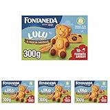 Fontaneda Osito Lulu, Bizcochos Rellenos de Chocolate, Textura Tierna y Esponjosa,300 g (10 Bizcochos) (Paquete de 4)