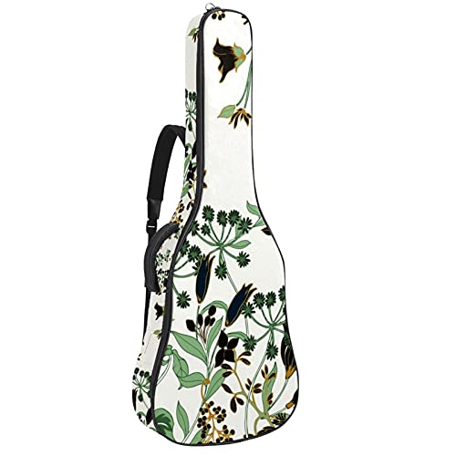 Sac à dos pour guitare 106.7 cm max housse basse classique folk à motif feuilles