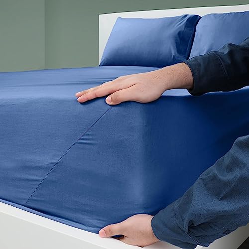 Martex Cotton Rich Bed Sheet Set - Brushed Cotton Blend, Super Soft Finish, Wrinkle Resistant, Quick Drying, Bedroom, Guest Room - 3-Piece Twin Set, Ceil Blue #TOP5
