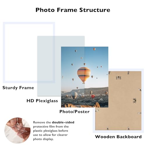 Image of JCJMY 18x20 Picture Frame White for Poster Photo Picture, Horizontal and Vertical Formats for Wall Hanging, 18 x 20 Wall Gallery Poster Photo Frame for 18 by 20 Photos Posters, White