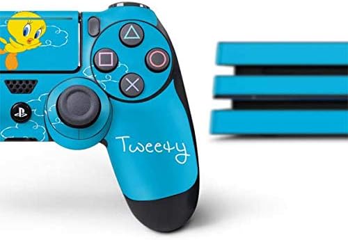 Skinit Decal Gaming Skin Compatible with PS4 Pro Console and Controller Bundle - Officially Licensed Warner Bros Tweety Bird Flying Design