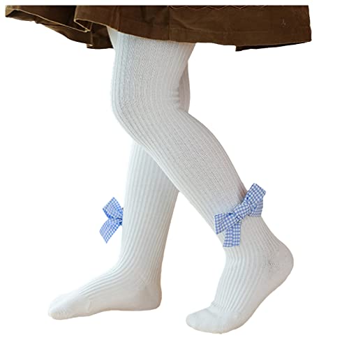 KAGAYD Toddler Tights Baby Girls Fashion Pants Bowknot Stockings Cute Panty Hose Soft and Elegant Pants (White, One Size)2