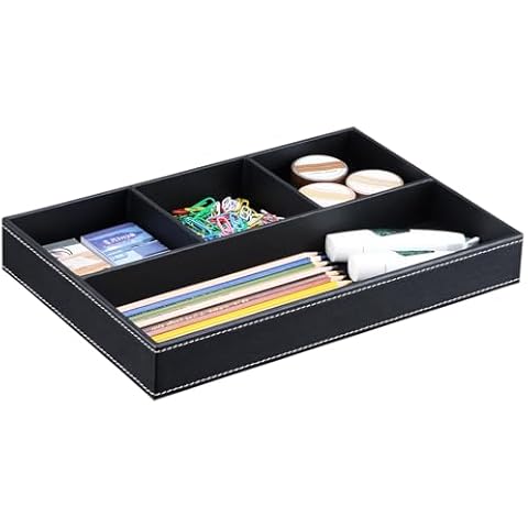 KINGFOM Leather Desk Drawer Organiser Tray Cover