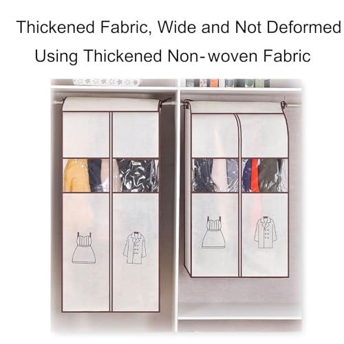 Garment Rack Cover with Clear Window, Fully Sealed Hanging Clothes Bag, Non-Woven Material, Garment Bags for Hanging Clothes(50x52x130cm/20x21x51in)3