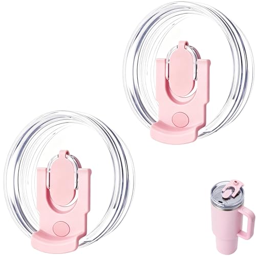Image of 40 oz Tritan Tumbler Replacement Lid for Stanley Quencher H2.0 | Clear Spill Proof Tumbler Covers for Stanley Cup Accessories
