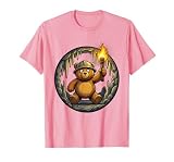 Teddy Bear Explorer Torch Cave Adventure Graphic T-Shirt, Men, Pink, X-Large