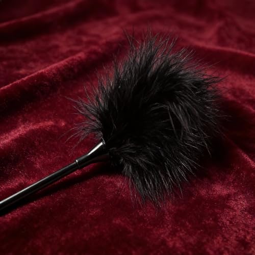 Rubberfashion Federkitzler 40 cm und Mini Reitgerte 30 cm - BDSM Set - Erotik Spielzeug - Flogger & Peitschen - Bondage Set für Paare Frauen und Männer