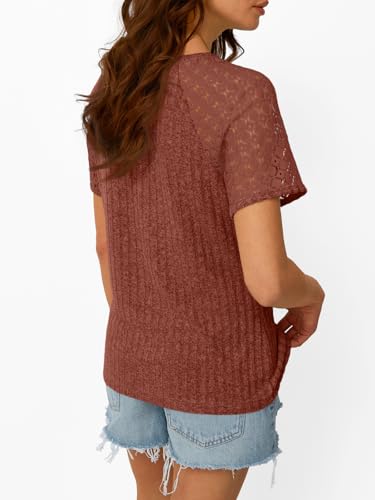 AUTOMET Womens Short Sleeve Sweater Crewneck Business Tops Dressy Casual Shirts Trendy Tunic Summer Clothes 20254