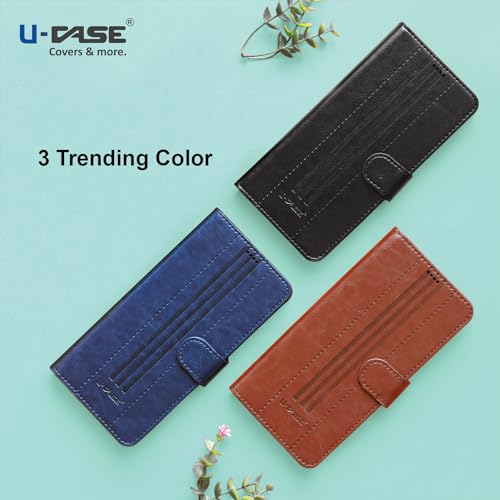 Image of U-Case Compatible with Oppo A18 4G / Oppo A38 4G Flip Cover | Leather Finish | Inside Pockets & Inbuilt Stand | Shockproof Wallet Style Magnetic Closure Back Cover Case