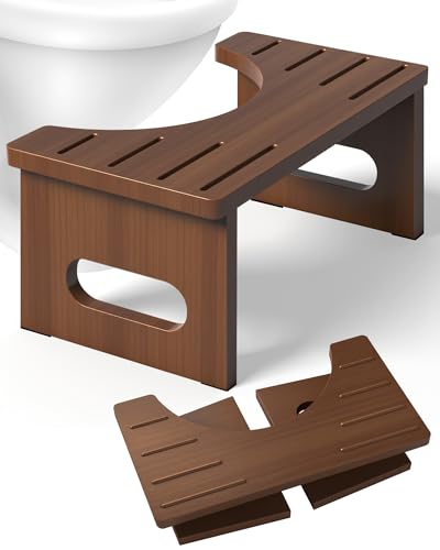 Tabouret de toilette en bois – Tabouret WC pour adultes – Tabouret de toilette en bois pliable - Squatty Kackhocker, Tabouret de toilette pour une position assise correcte lors des selles