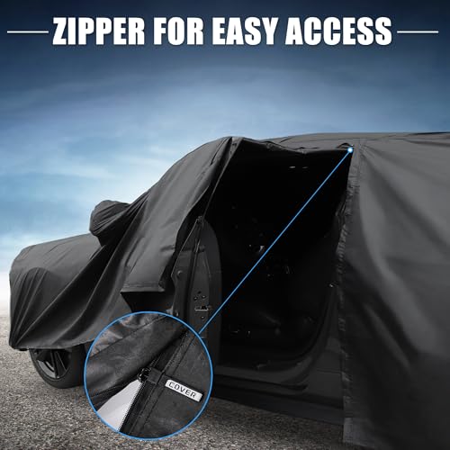 X AUTOHAUX Car Cover for Mini Cooper 2DR 2002-2021 210D-PU Outdoor Full Car Cover All Weather with Door Zipper by X AUTOHAUX - Image 6