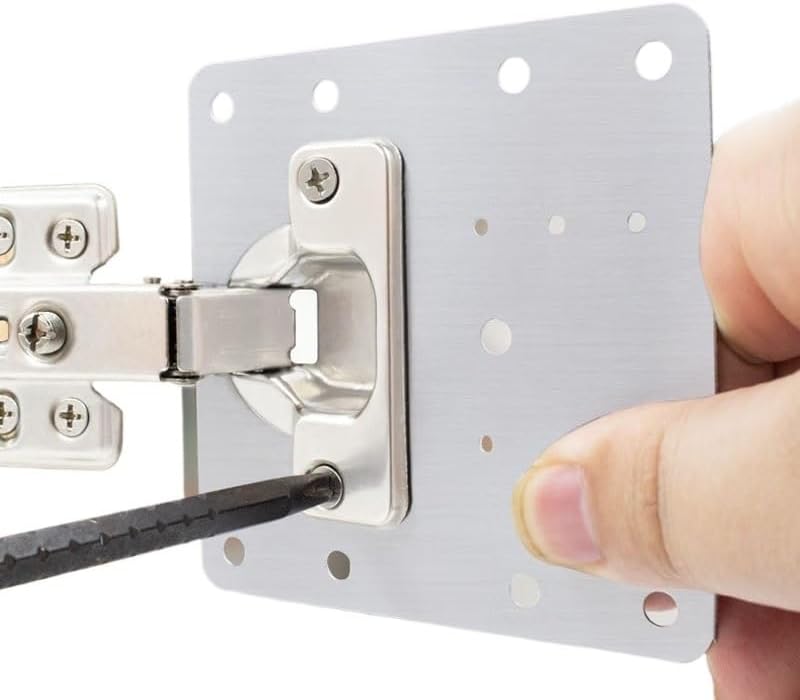 2/6/10pcs Fixing Plate with Screws, Hinge Repair Board, Cabinet Door Hinge Fixed Installation Repair Parts, Repair Plate Kit(10pcs and 60screws)