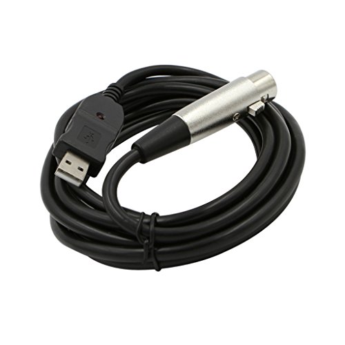 Cabo de microfone USB 2.0 de 3 metros, cabo USB macho para XLR fêmea