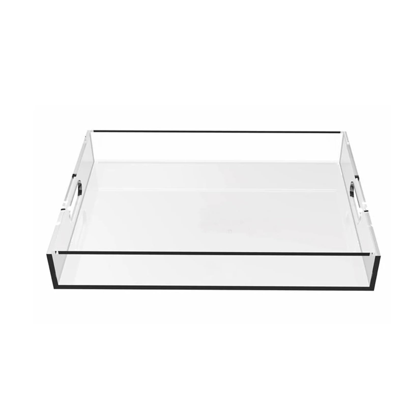 Rectangle Clear Serving Trays With Handle For Beverage,Fruit,Cake,