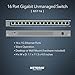 NETGEAR 16-Port Gigabit Ethernet Unmanaged Switch (GS316) - Desktop or Wall Mount, and Limited Lifetime Protection