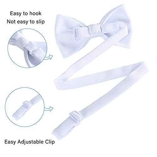 Image of WELROG Classic Pre-Tied Bow Tie for Children & Adults Solid Color Adjustable Bowtie