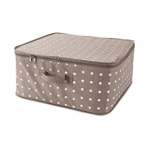 Compactor Rivoli Storage Bag with Zip 46 x 46 x 20.5cm, Cappuccino/White Cover