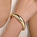 jokcde Statement Gold Cuff Bangle Bracelet, Polished Waterdrop Design, Chunky Fashion Jewelry for Women (C- gold)