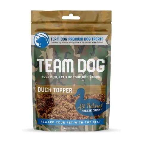 Team Dog Duck Dog Food Topper | Shredded Duck Freeze Dried Raw Dog Food Topper | Wet & Dry Dog Food Toppers for Picky Dogs | with Duck, Duck Gizzard, Duck Liver & Duck Hearts for Dogs | 5 Oz Cover