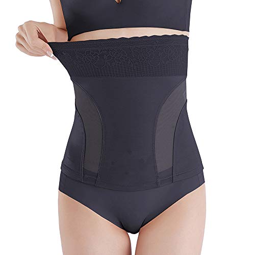 COUTUDI - Entrenador de Cintura para Mujer para pérdida de Peso, corsé Postparto, Control de Barriga, Transpirable, cartílago, Cintura elástica, Ropa Interior, Negro, Large
