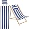 GORGECRAFT Beach Sling Chair Replacement Canvas - 45x17 Inch Gray Black White Stripes, For Folding Lounge Chairs