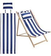 Tela Di Ricambio Per Sedia A Sdraio - Cotone A Strisce Marrone Chiaro 113x43 Cm - Foto 4