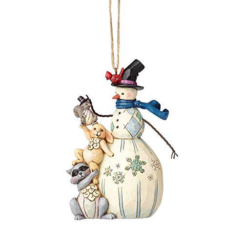 Jim Shore Whimsical Snowman with Stacked Animals Christmas Tree Ornament 4059763