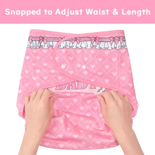 Image of Littleforbig Washable Adjustable Reusable Waterproof Cloth Adult Diaper Wrap Cover - Blushing Baby L