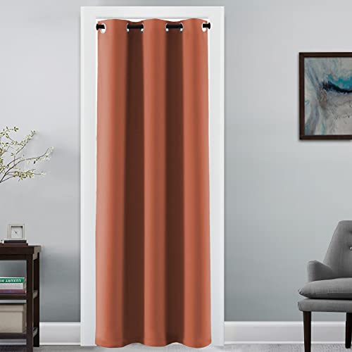 Image of H.VERSAILTEX Doorway Curtain Blackout Closet Door Curtain Room Divider Window Treatment Curtain for Bedroom Thermal Insulated Privacy Drape Soundproof Grommet, 42 x 80 inches, 1 Panel, Orange